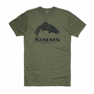 Футболка Simms Wood Trout Fill T-Shirt Military Heather XL (13437-914-50) 2220606 фото