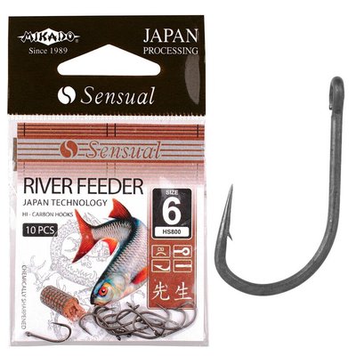 Гачок Mikado Sensual River Feeder №12 (вушко) 10шт. (Black nickel) HS800-12DB фото