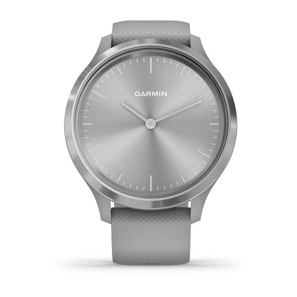 Спортивний годинник Garmin Vivomove 3 зі сріблястим сталевим безелем, сірим корпусом та ремінцем 010-02239-20 фото