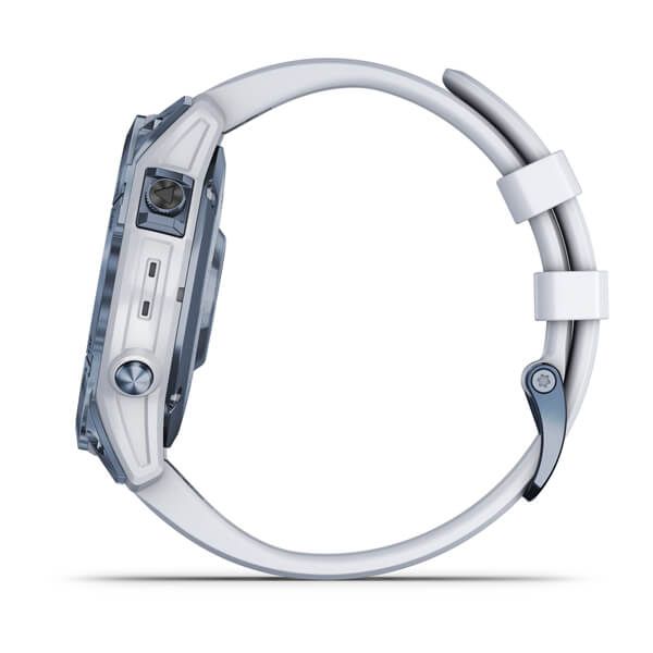 Смарт-годинник Garmin Fenix 7 Sapphire Solar титановий синій мінерал DLC з білим ремінцем 010-02540-25 фото