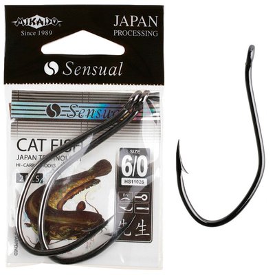 Крючок Mikado Sensual Cat Fish №4/0 (ушко) 2шт. (black nickel) HS11026-4/0B фото