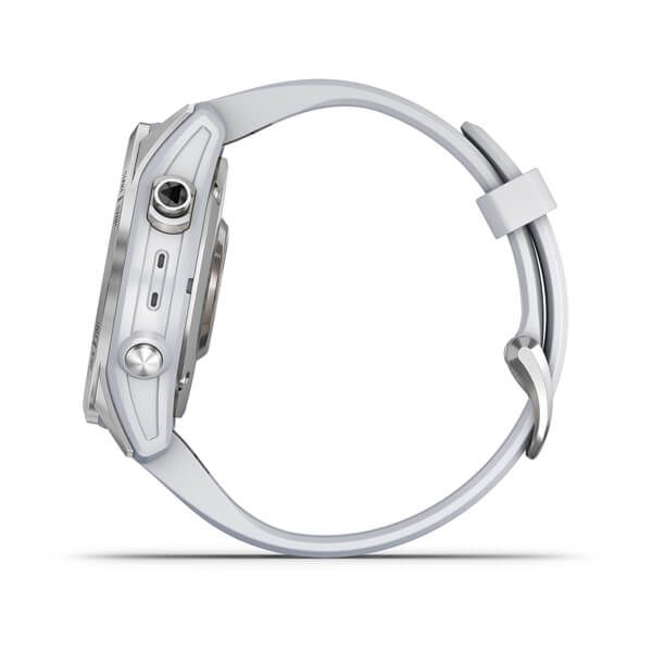 Смарт-годинник Garmin Fenix 7S сріблястий з білим ремінцем 010-02539-03 фото