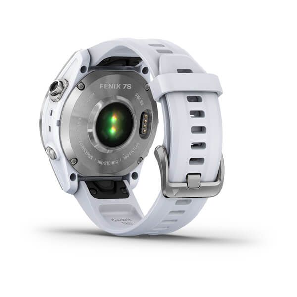 Смарт-годинник Garmin Fenix 7S сріблястий з білим ремінцем 010-02539-03 фото