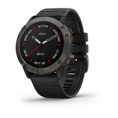 Смарт-часы Garmin Fenix ​​6X Sapphire Carbon Grey DLC с черным ремешком 010-02157-11 фото