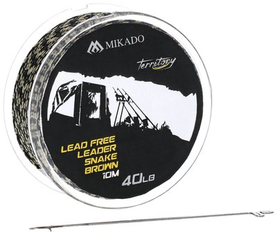 Матеріал Mikado Lead Free Leader 10м 40lbs + игла (сіро-чорна) AMC-LFL40DC фото